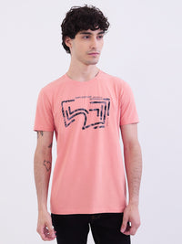 Men T-Shirt Pink Slim Fit
