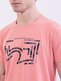 Men T-Shirt Pink Slim Fit