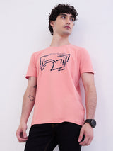Men T-Shirt Pink Slim Fit