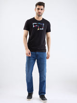 Men T-Shirt Black Slim Fit