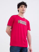 Men T-Shirt Red Slim Fit