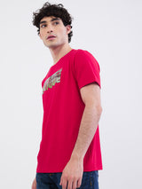 Men T-Shirt Red Slim Fit