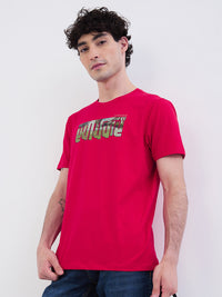 Men T-Shirt Red Slim Fit