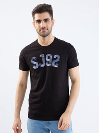 Men T-Shirt Black Slim Fit
