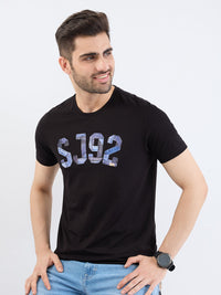 Men T-Shirt Black Slim Fit