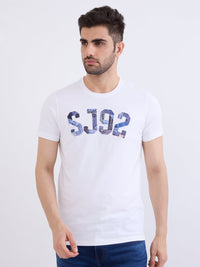 Men T-Shirt White Slim Fit