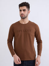 Men T-Shirt Brown Slim Fit