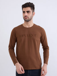 Men T-Shirt Brown Slim Fit