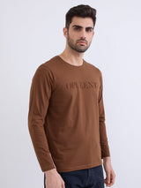 Men T-Shirt Brown Slim Fit