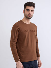 Men T-Shirt Brown Slim Fit