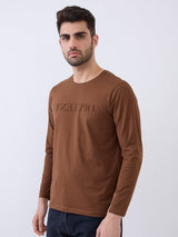 Men T-Shirt Brown Slim Fit