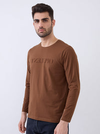 Men T-Shirt Brown Slim Fit