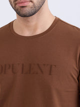 Men T-Shirt Brown Slim Fit