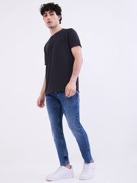 Men T-Shirt Blue Slim Fit