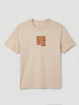 Men T-Shirt Graphic Beige Regular Fit