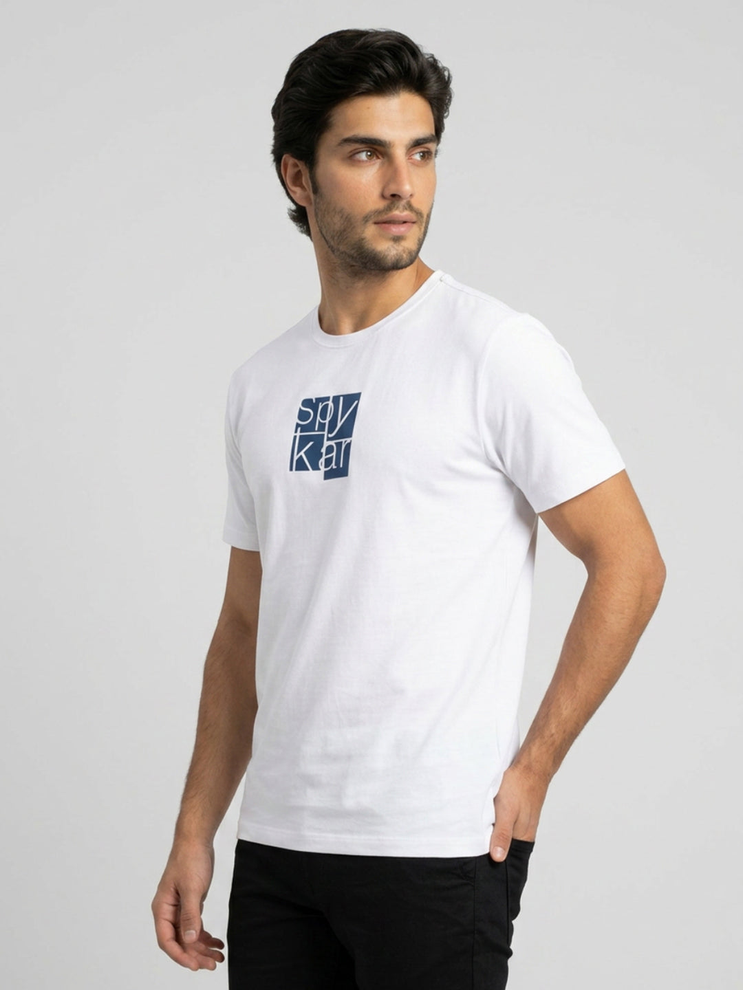 Men T-Shirt Graphic White Regular Fit