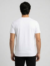 Men T-Shirt Graphic White Regular Fit