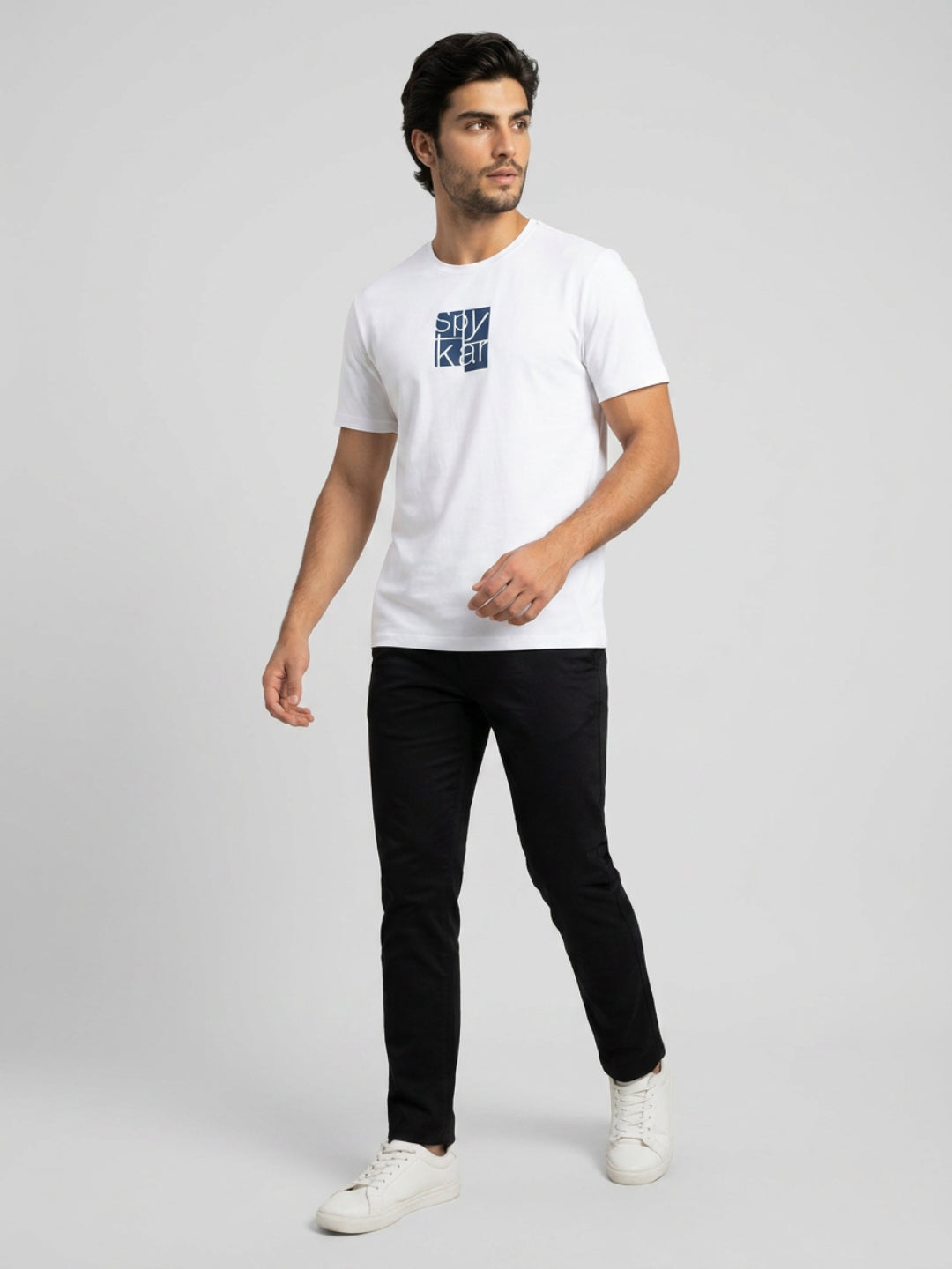 Men T-Shirt Graphic White Regular Fit