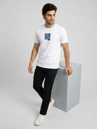 Men T-Shirt Graphic White Regular Fit