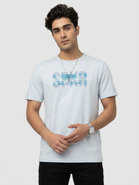 Men T-Shirt Graphic Grey Regular Fit