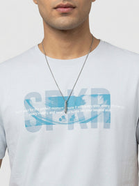 Men T-Shirt Graphic Grey Regular Fit