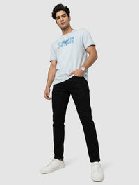 Men T-Shirt Graphic Grey Regular Fit
