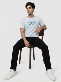 Men T-Shirt Graphic Grey Regular Fit