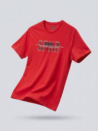 Men T-Shirt Graphic Red Regular Fit