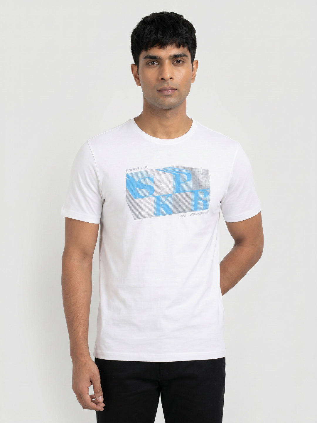 Men T-Shirt Graphic White Regular Fit