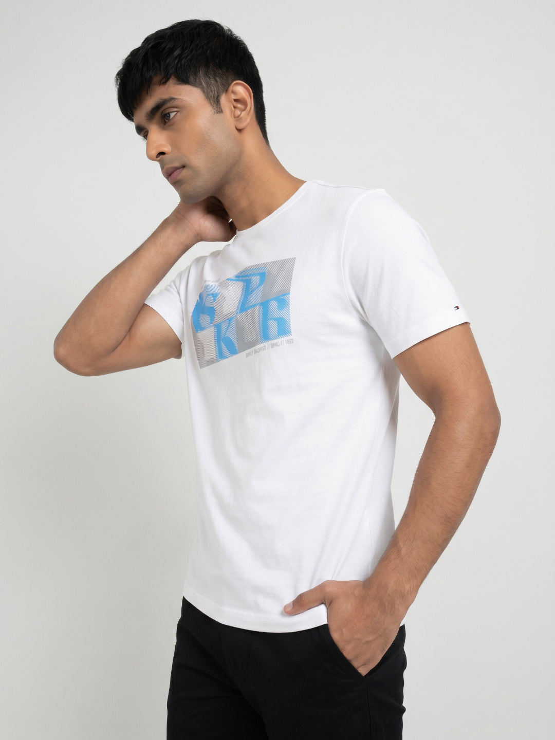 Men T-Shirt Graphic White Regular Fit