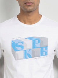Men T-Shirt Graphic White Regular Fit
