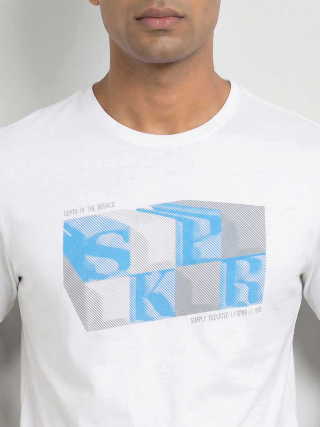Men T-Shirt Graphic White Regular Fit