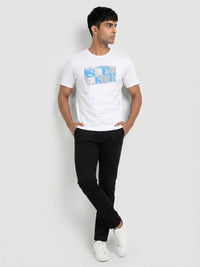 Men T-Shirt Graphic White Regular Fit