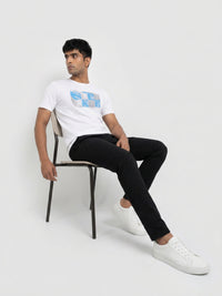 Men T-Shirt Graphic White Regular Fit