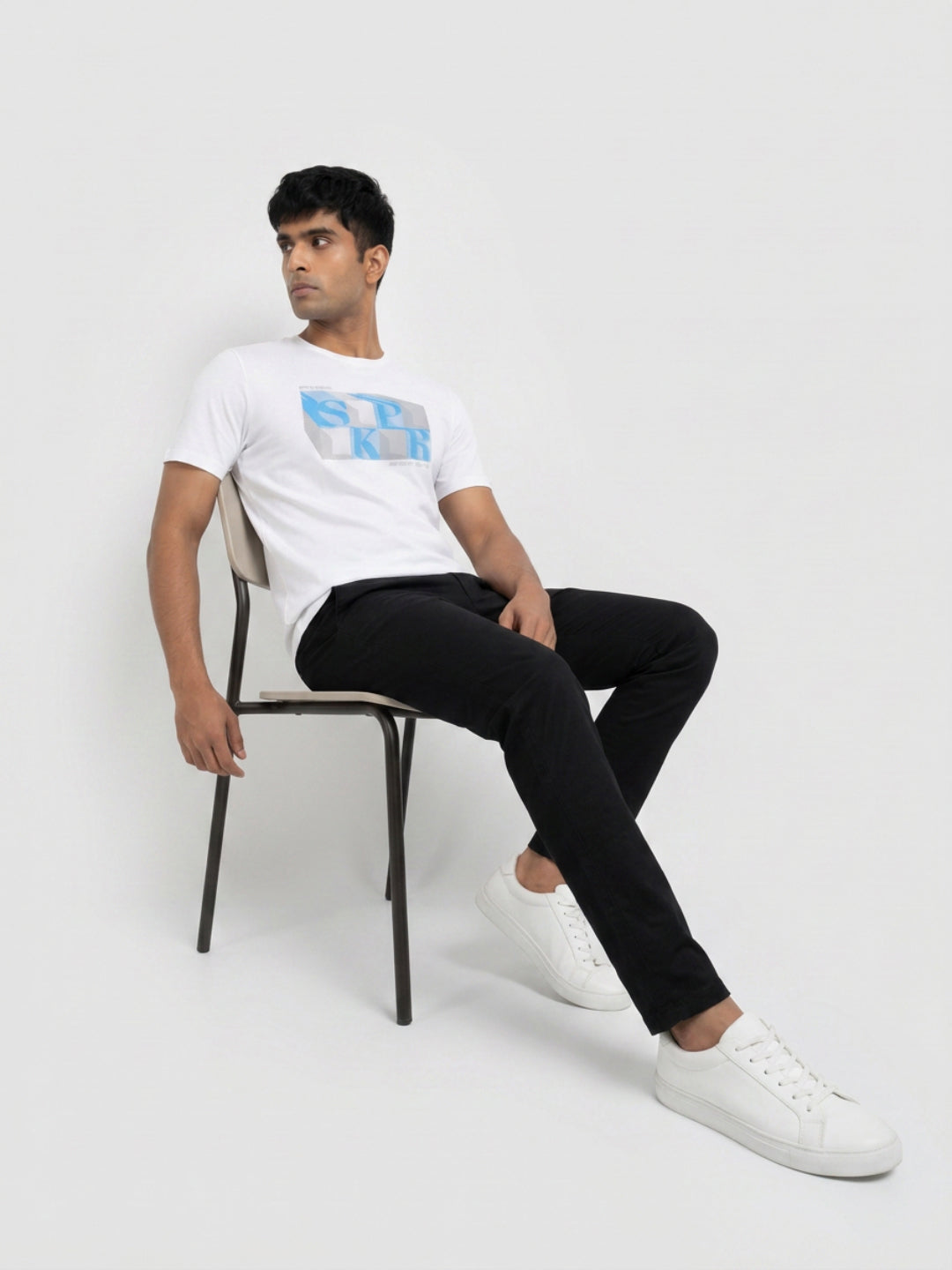 Men T-Shirt Graphic White Regular Fit