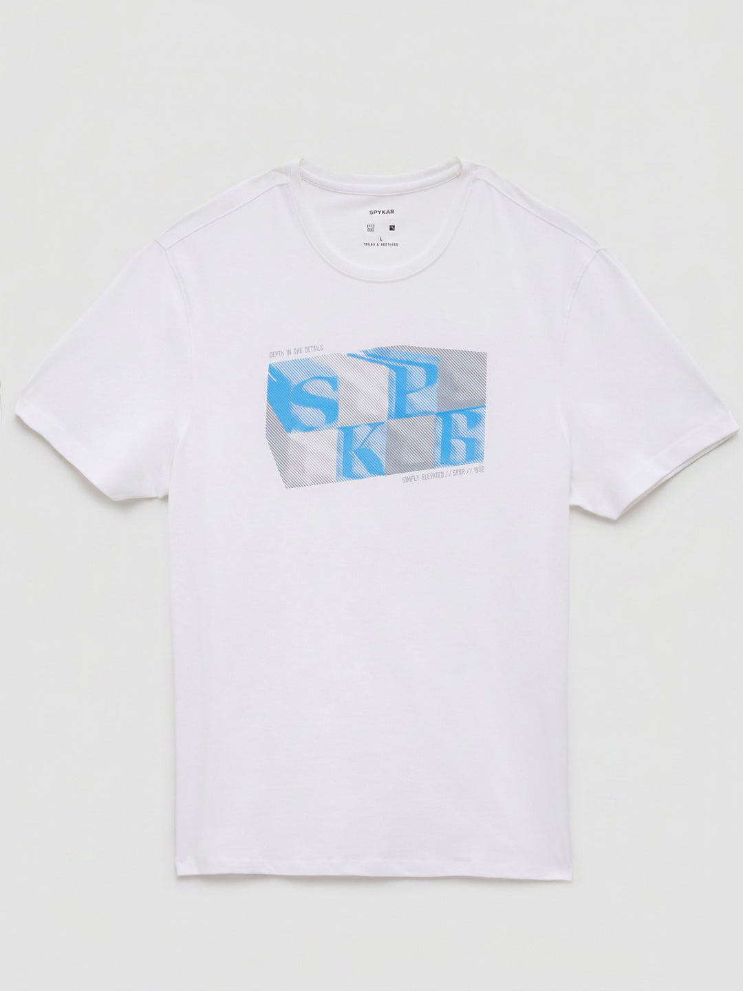 Men T-Shirt Graphic White Regular Fit