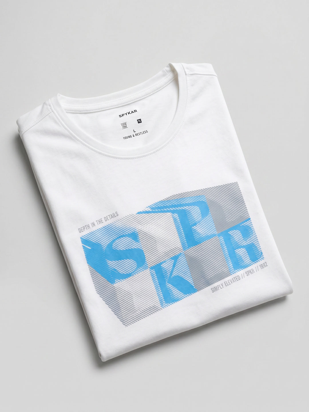 Men T-Shirt Graphic White Regular Fit