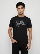 Men T-Shirt Graphic Black Regular Fit