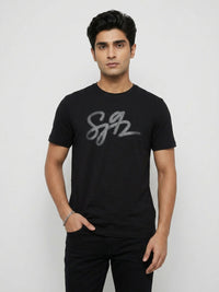 Men T-Shirt Graphic Black Regular Fit