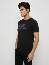 Men T-Shirt Graphic Black Regular Fit