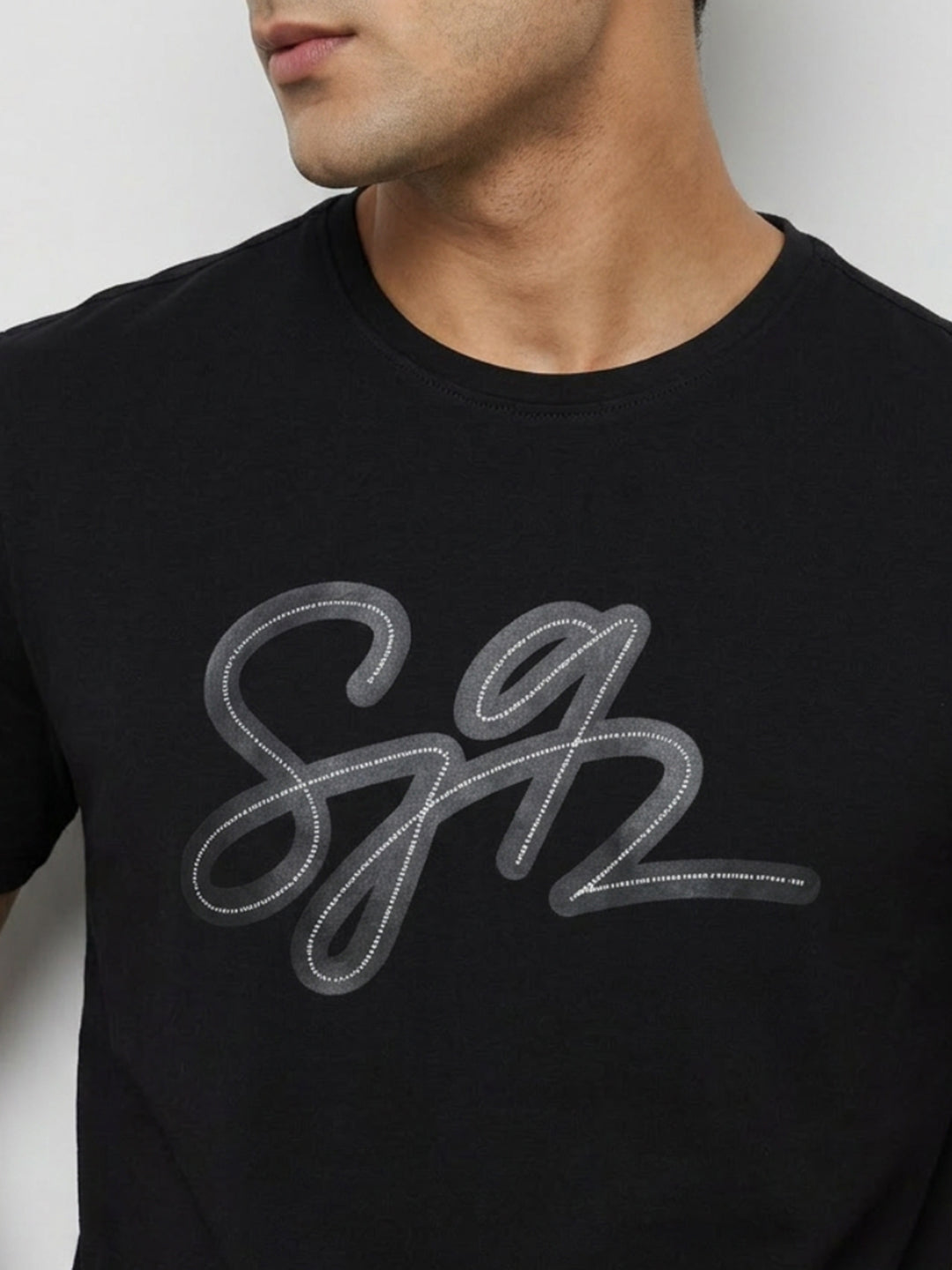 Men T-Shirt Graphic Black Regular Fit