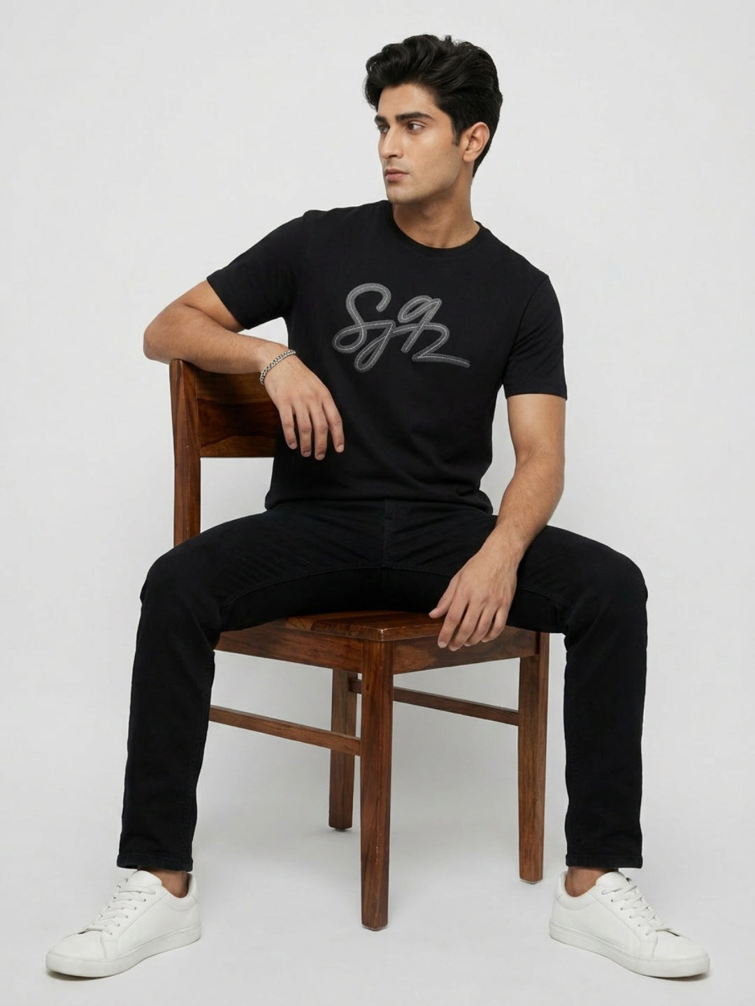 Men T-Shirt Graphic Black Regular Fit