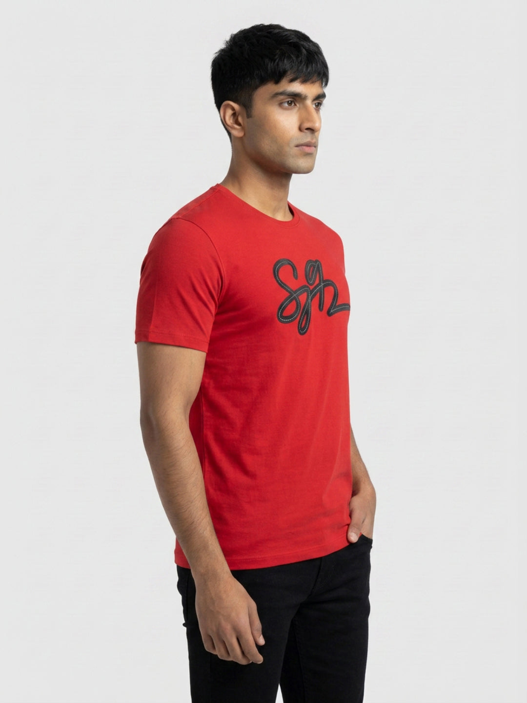 Men T-Shirt Graphic Red Regular Fit