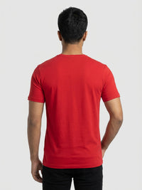 Men T-Shirt Graphic Red Regular Fit