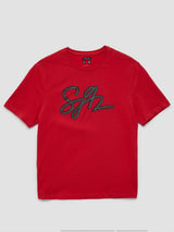 Men T-Shirt Graphic Red Regular Fit