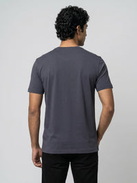 Men T-Shirt Graphic Grey Regular Fit