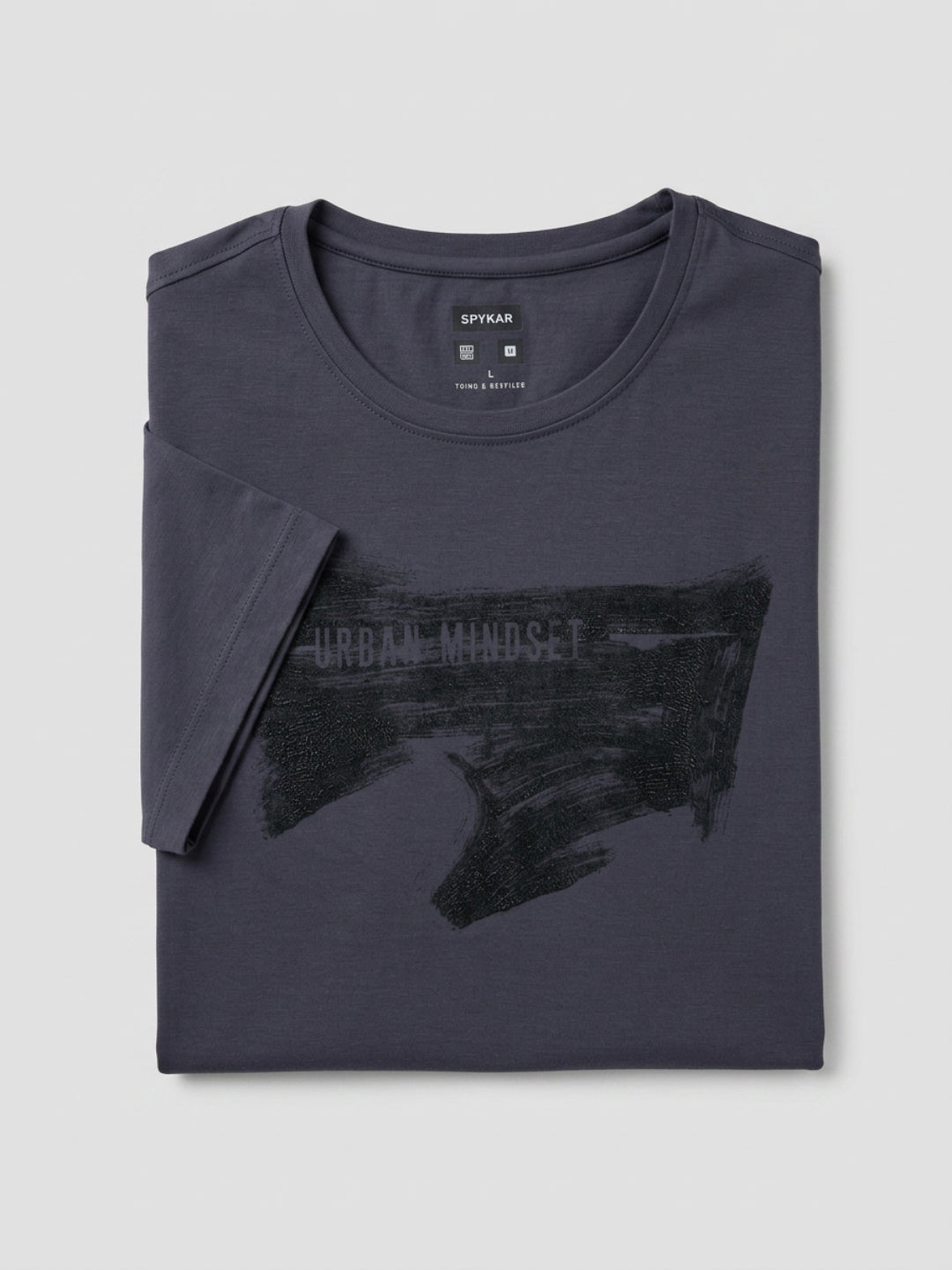 Men T-Shirt Graphic Grey Regular Fit