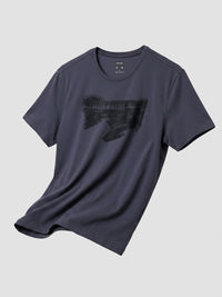 Men T-Shirt Graphic Grey Regular Fit