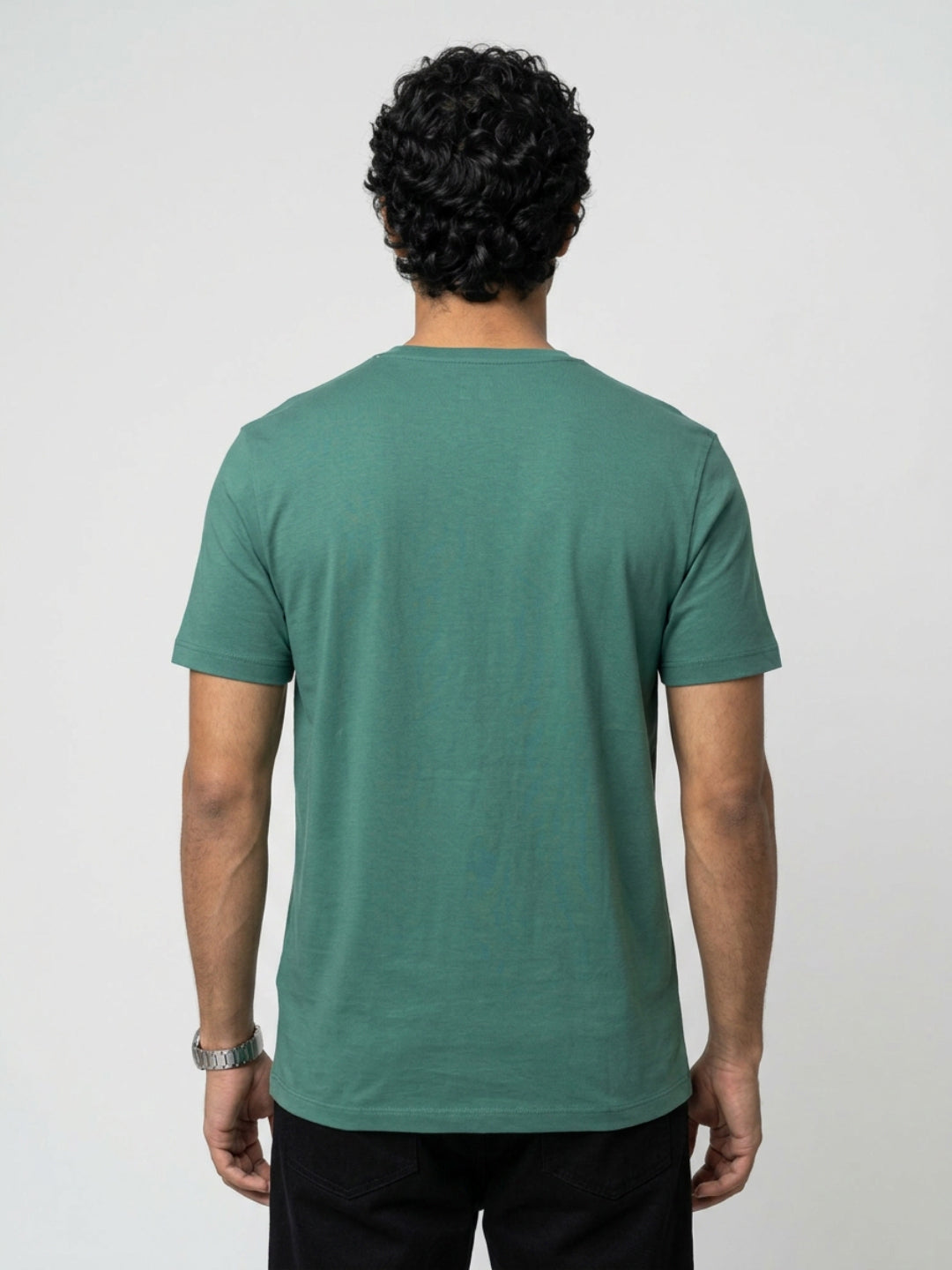 Men T-Shirt Graphic Green Regular Fit