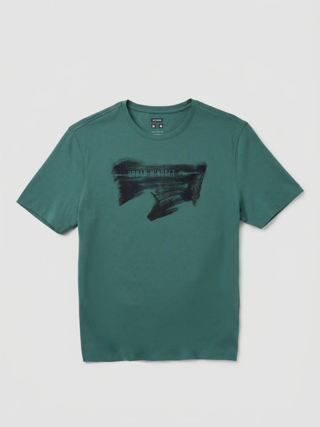 Men T-Shirt Graphic Green Regular Fit